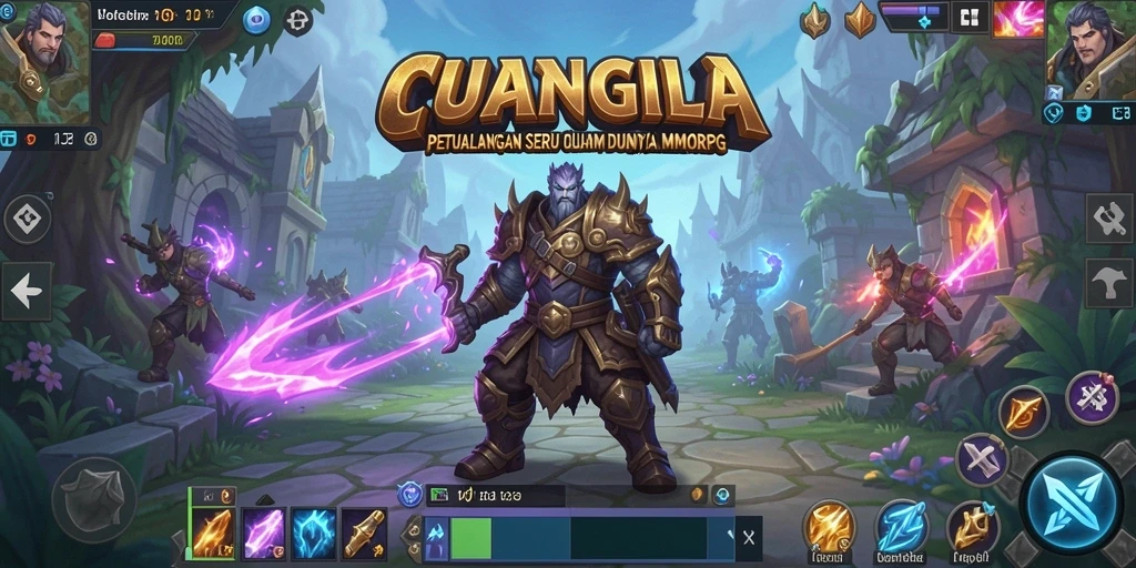 Tangkapan layar CUANGILA menampilkan aksi pertempuran seru di dunia MMORPG.