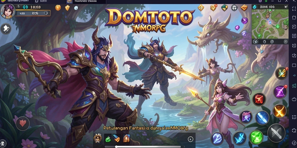 Screenshot DOMTOTO menunjukkan petualangan seru dalam dunia MMORPG.