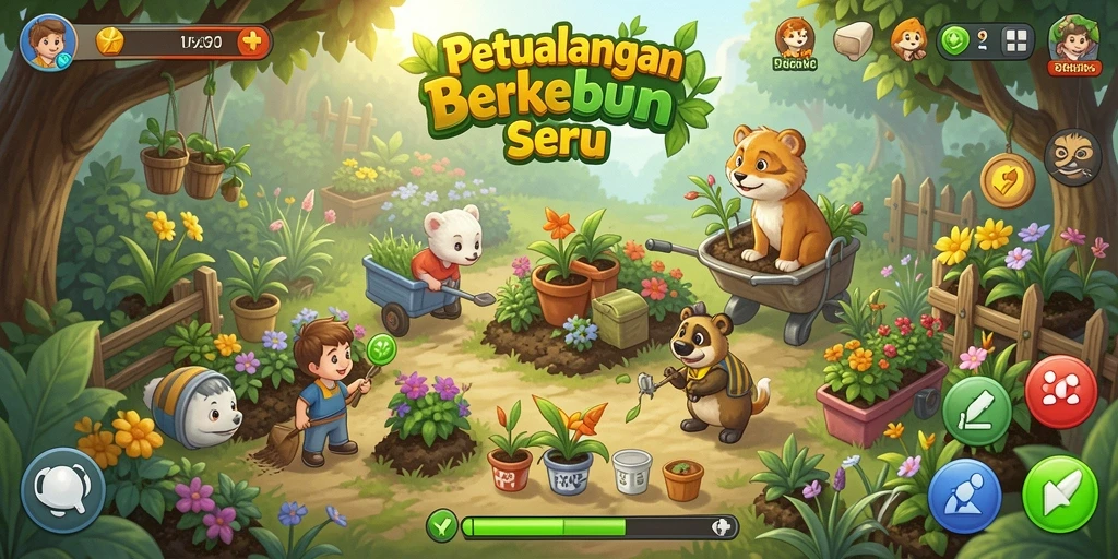 Tampilan menarik dari gameplay berkebun yang menyenangkan di F32.