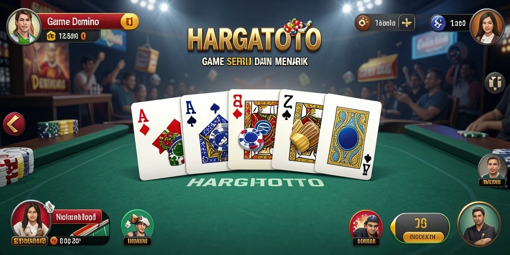 Tampilan seru gameplay HARGATOTO dalam permainan Domino.