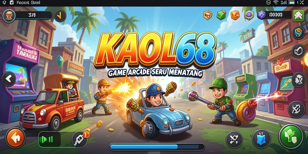 Tampilan gameplay KAOL68 dengan tantangan seru dan karakter beragam.