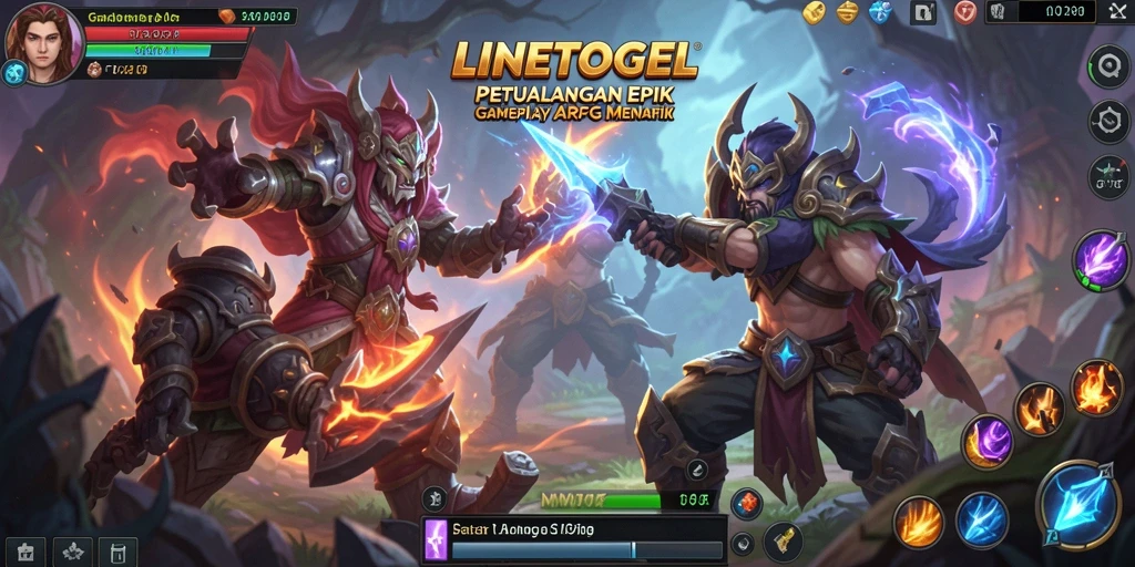 Tampilan seru dalam permainan ARPG LINETOGEL dengan aksi karakter yang mendebarkan.
