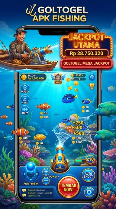 Tampilan utama aplikasi goltogel dengan berbagai fitur menarik.